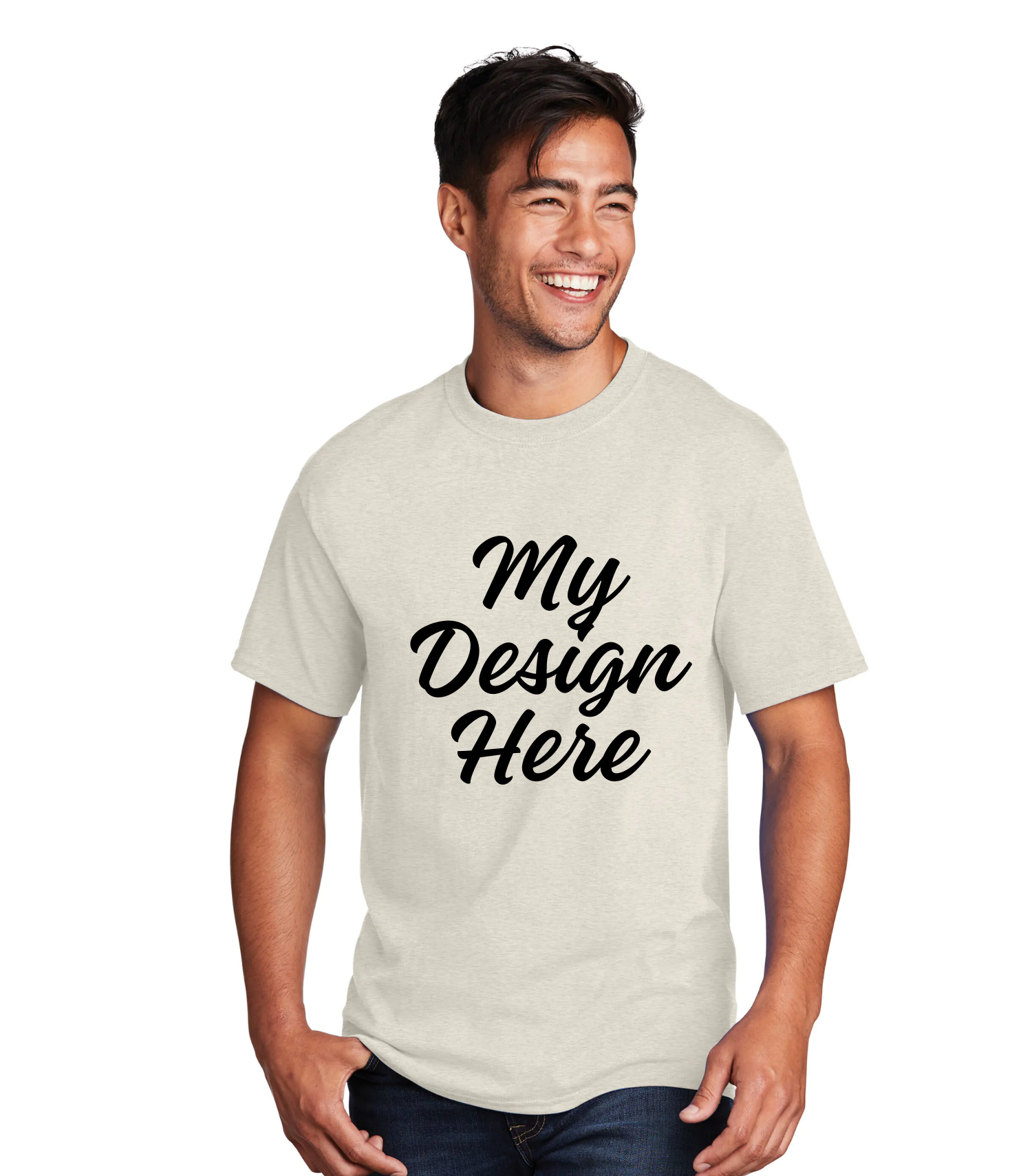 Custom T-shirt printed on a beige cotton t-shirt - Saskatoon Tees